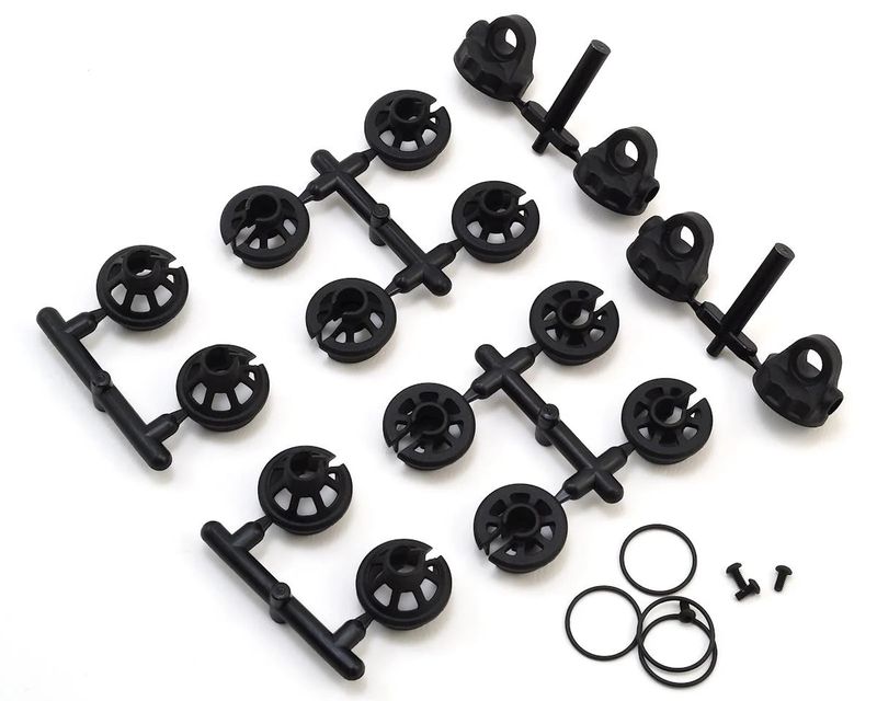 ASC91814 B6.1/B6.1D Shock Caps &amp; Spring Cups