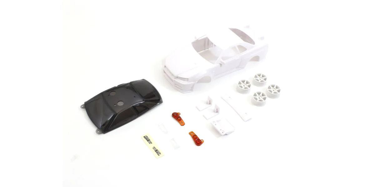 KYOMZN206 Nissan Skyline GT-R V-Spec (R34) White Body Set, w/Rim for AWD