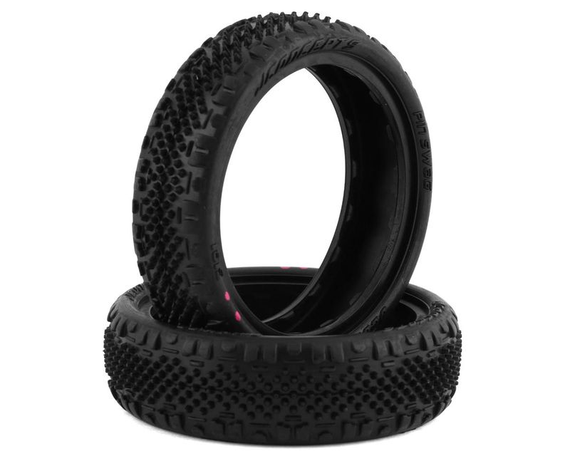JCO3181-010 JConcepts Pin Swag Slim 2.2&quot; 2WD Front Buggy Carpet Tires (2) (Pink)
