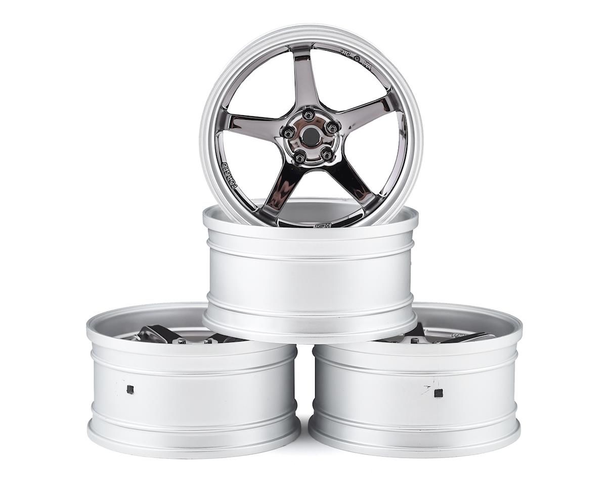 MXS-832110SBK  MST GT Wheel Set (Matte Silver/Black Chrome) (4) (Offset Changeable)