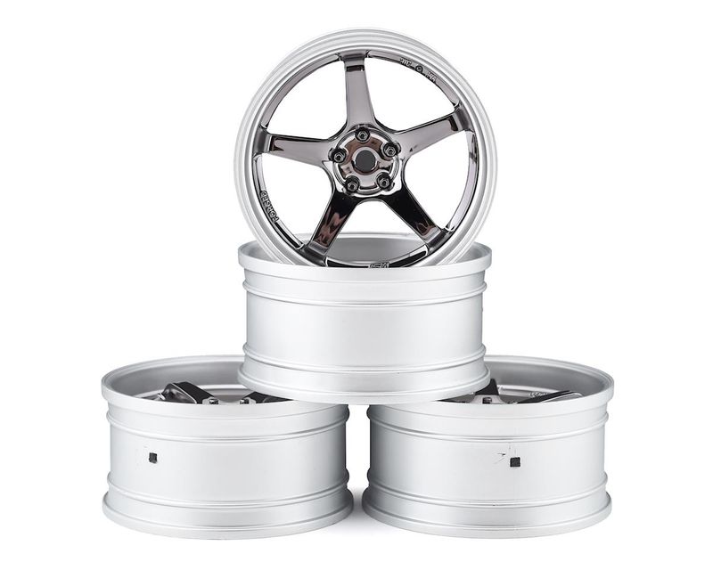MXS-832110SBK  MST GT Wheel Set (Matte Silver/Black Chrome) (4) (Offset Changeable)