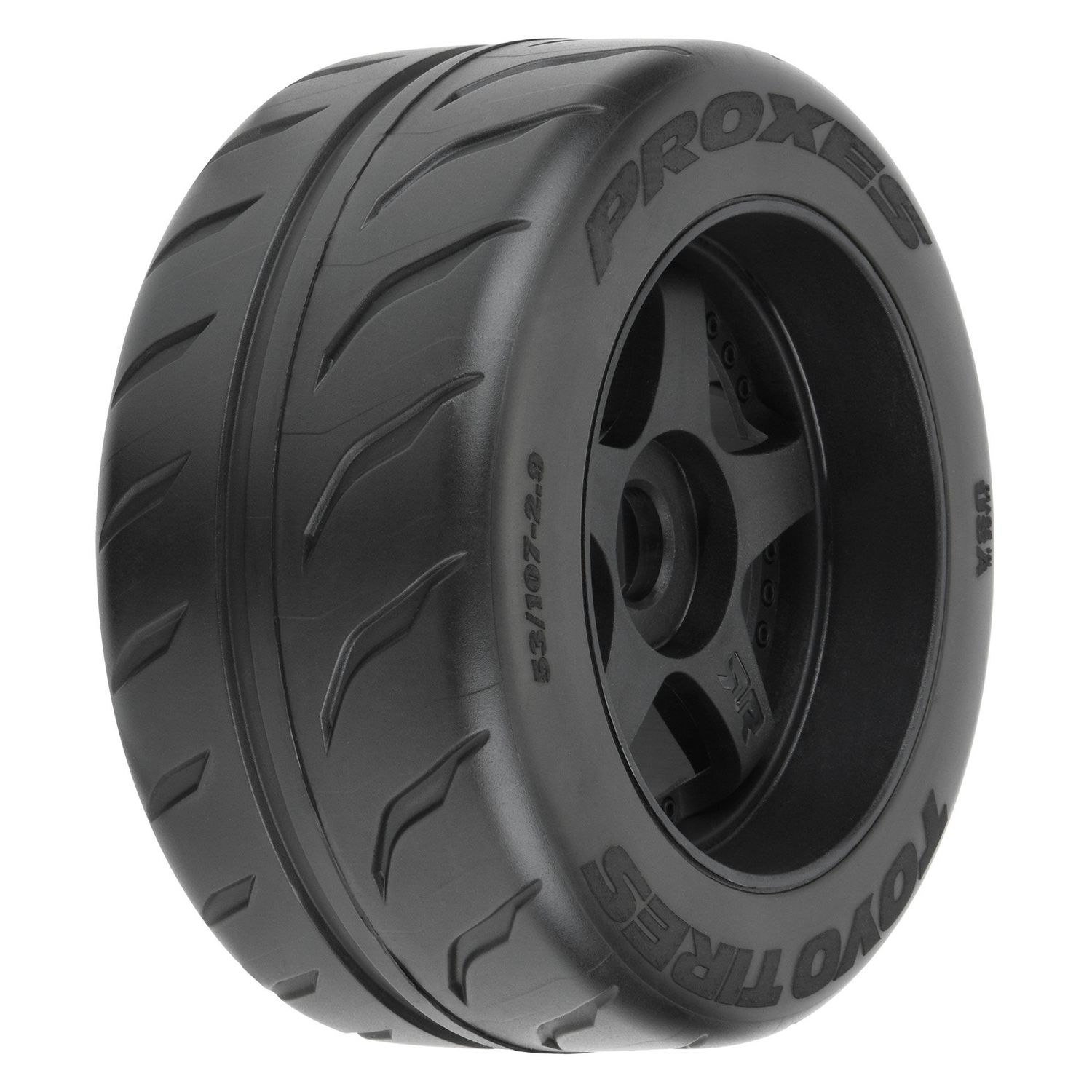 PRO1020010  1/7 Toyo Proxes R888R S3 Rear 53/107 2.9&quot; BELTED Mounted 17mm 5-Spoke (2)