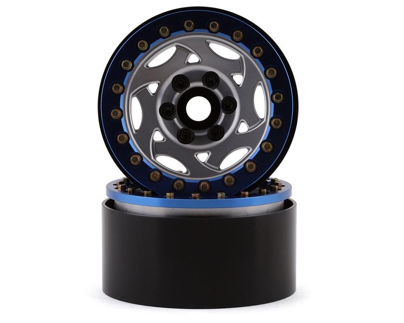 SSD00244 SSD RC 1.9&quot; Champion Beadlock Wheels (Silver/Blue)