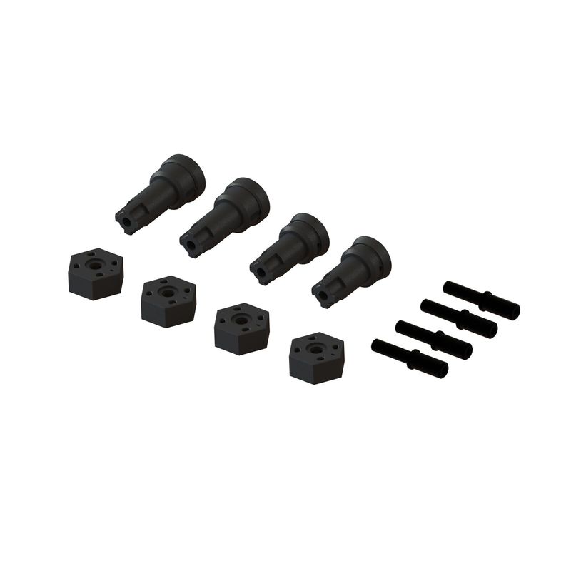 ARA311229 Wheel Axle and Hub Set B: NASCAR GROM