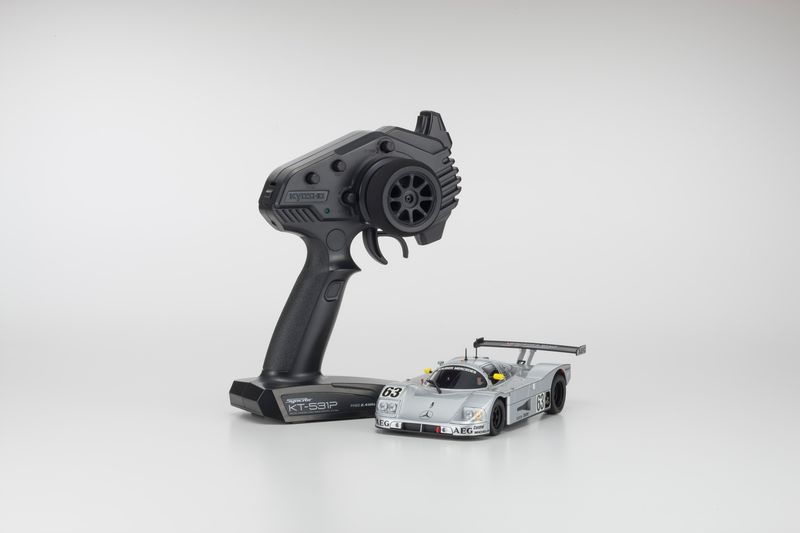 KYO32353S Kyosho MR-03 RWD Mini-Z ReadySet w/Sauber Mercedes Group C Rennsportwagen C9 Body (Silver) w/KT-531P 2.4GHz Radio