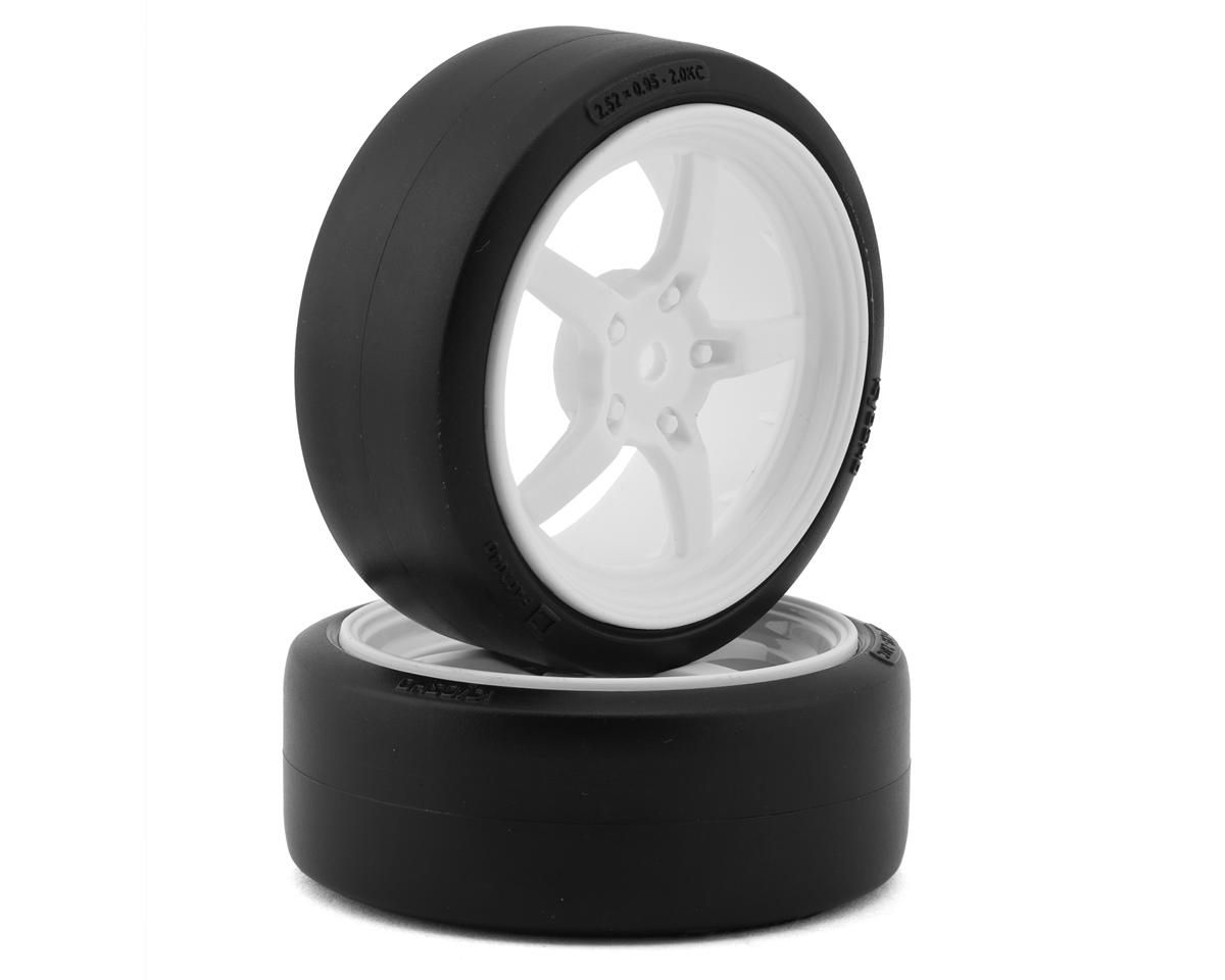 KYOFATH705WD Kyosho Fazer MK2 FZ02-D Pre-Mounted Drift Tire w/5-Spoke Racing Wheels (White) (2) w/12mm Hex