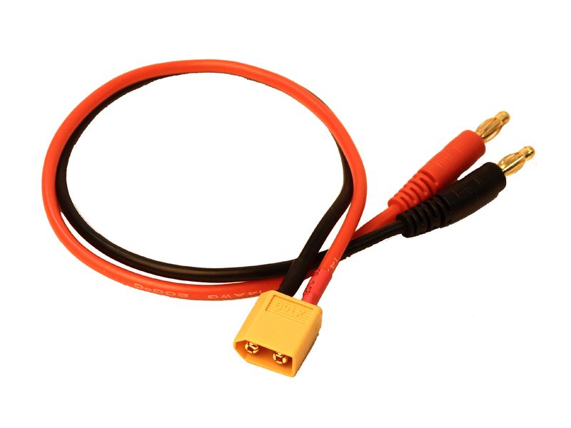 RCE1623 Charge Adapter: Male XT60 to Male 4mm Bullets-300mm Wire