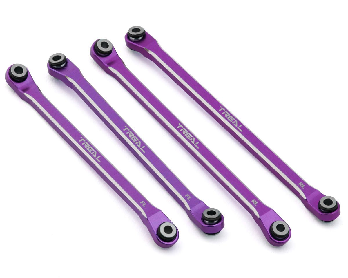 TLHTUTB18-56 Treal Hobby Axial UTB18 Aluminum Lower Chassis 4-Link Upgrade Set (Purple)
