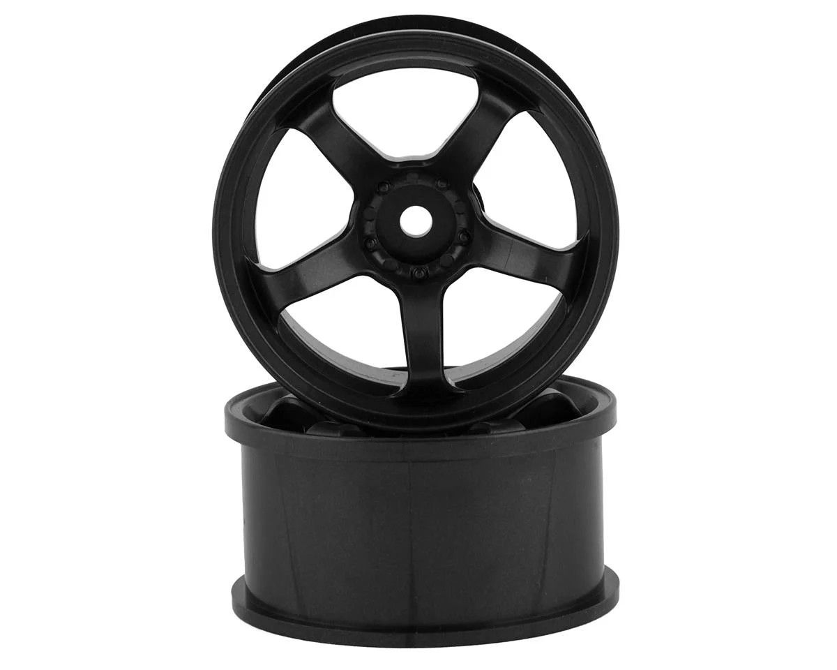 TDW-EW-0108BK Topline M5 Spoke Drift Wheels (Black) (2) (8mm Offset) w/12mm Hex