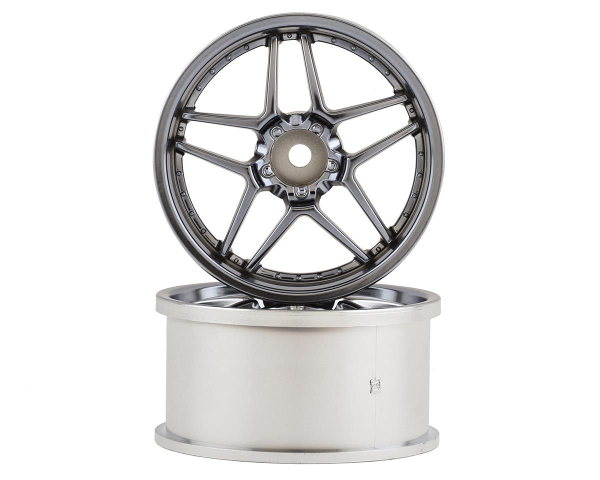 TDW-EW-0206BC Topline Blitz BRW03 5-Split Spoke Drift Wheels (Black Chrome) (2) (6mm Offset) w/12mm Hex