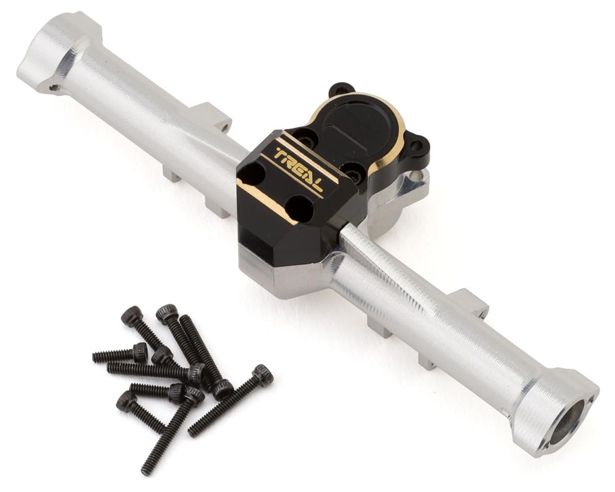 TLHTSCX24-21 Treal Hobby Axial SCX24 Aluminum Rear Axle w/Brass Differential Cover (Silver/Black)