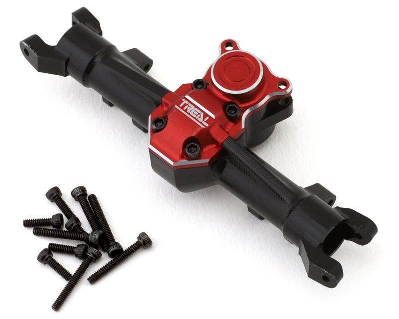 TLHTSCX24-02 Treal Hobby Axial SCX24 Aluminum Front Axle (Black/Red)