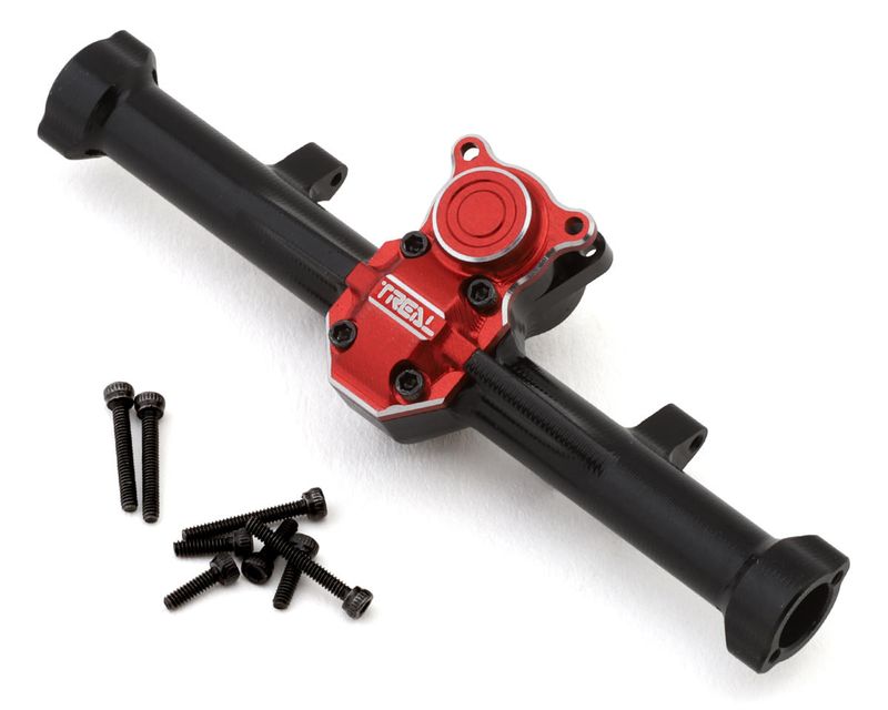 TLHTSCX24-04 Treal Hobby Axial SCX24 Aluminum Rear Axle (Black/Red)