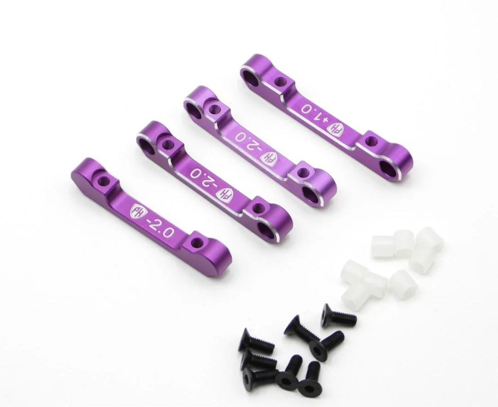 PHB6820PURPLE Powerhobby Aluminum Suspension Mount Set (+1.0/-2.0) Purple, for MST RMX 2.5