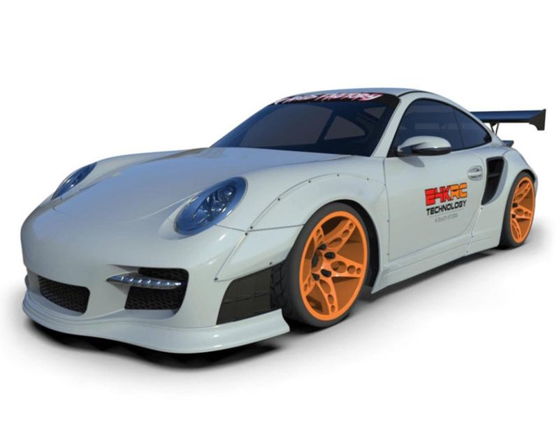 TAF23000 24K RC Technology 1/10 LBWK Works Porsche 997 Full Drift Body Set w/Cosmetic Mods (Clear) (257mm Wheelbase)