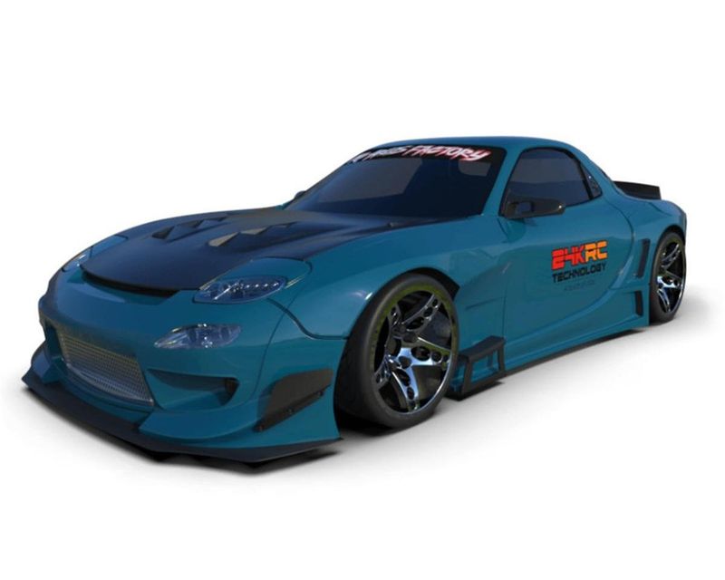 TAF23008 24K RC Technology 1/10 &#39;92 RX7 FD Pandem V3 Full Drift Body Set w/Cosmetic Mods (Clear) (V4) (257mm Wheelbase)