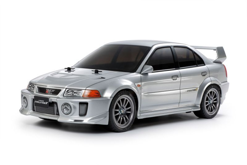 TAM58713 TAMIYA 1/10 RC Mitsubishi Lancer Evo V kit, TT-02 Chassis