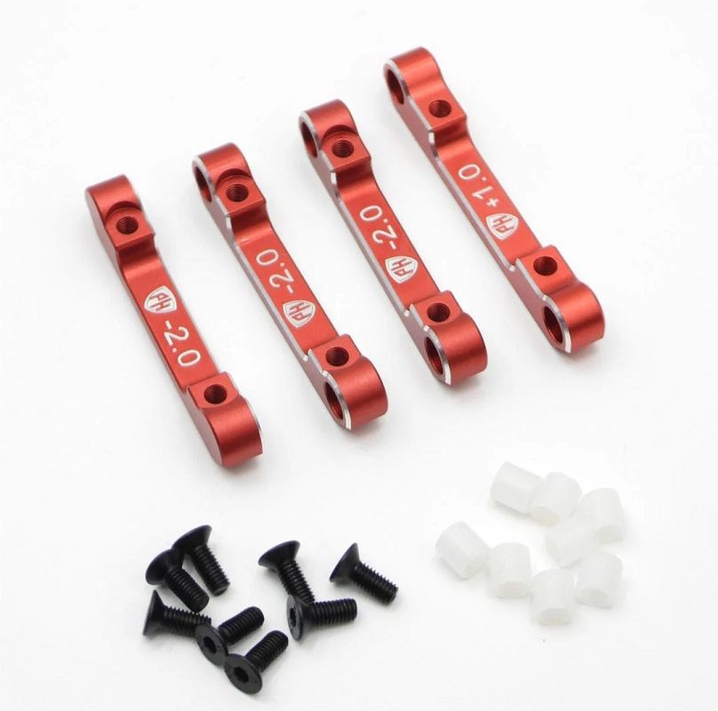 PHB6820RED Aluminum Suspension Mount Set (+1.0/-2.0) Red, for MST RMX 2.5