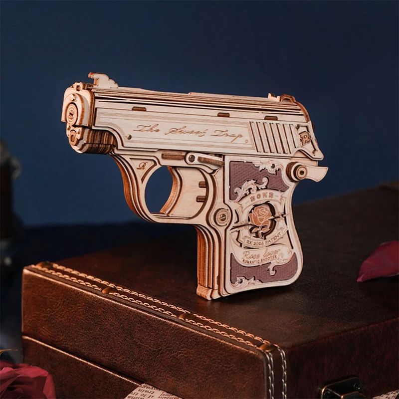 ROELQ502 Robotime Mini Gun Toy Wooden 3D Puzzle