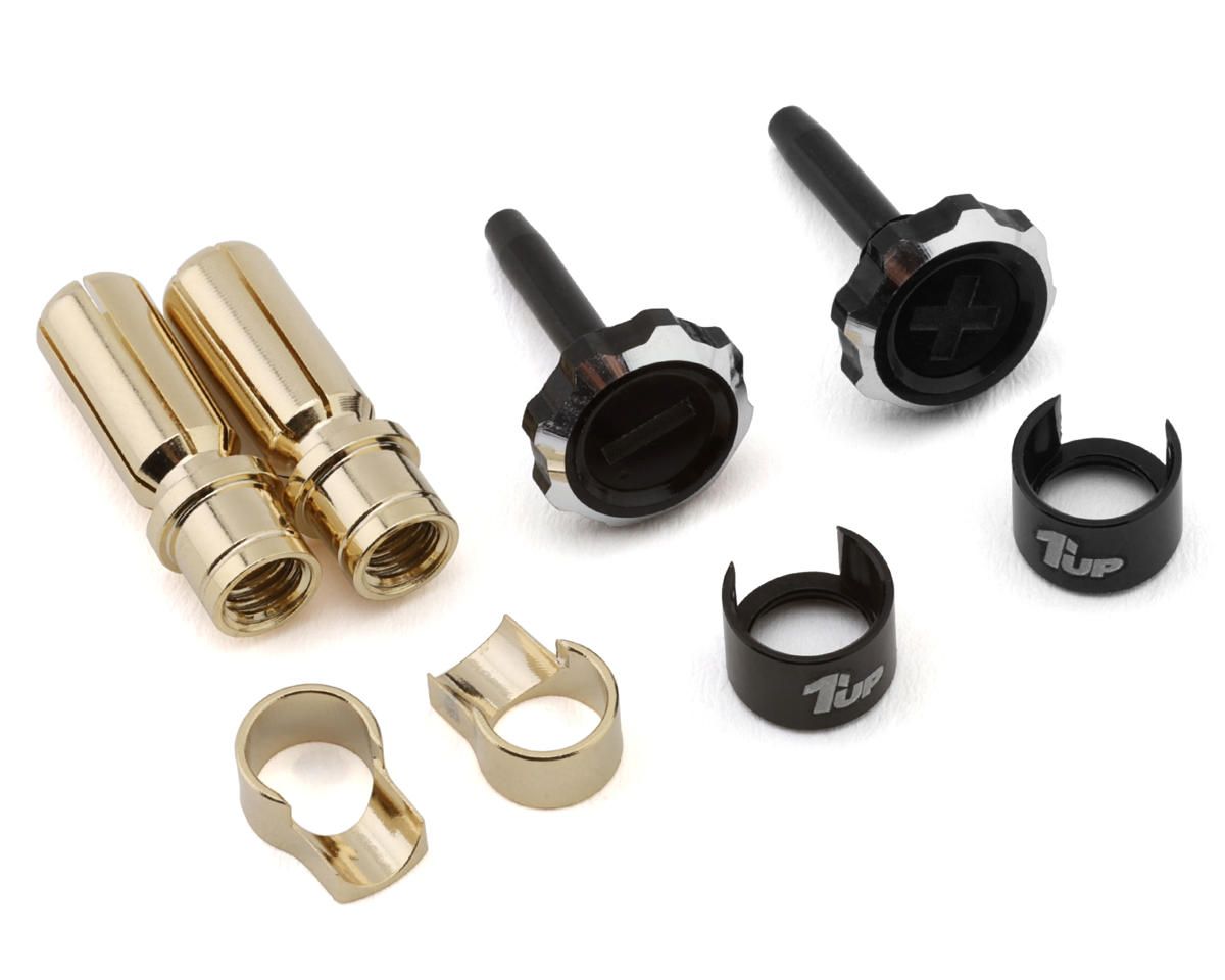 1UP190450 1UP Racing &quot;Lockdown&quot; Adjustable Bullet Plug Grips w/5mm Bullets (Black/Black)