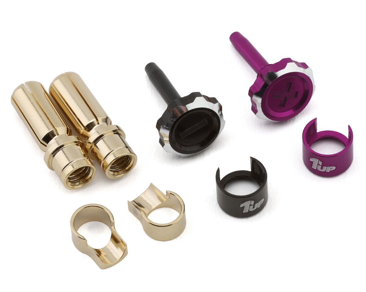 1UP190453 1UP Racing &quot;Lockdown&quot; Adjustable Bullet Plug Grips w/5mm Bullets (Purple/Black)