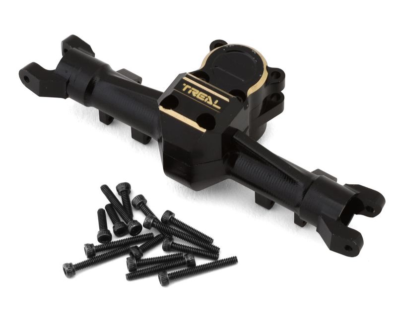 TLHTSCX24-18 Treal Hobby Axial SCX24 Aluminum Front Axle w/Brass Differential Cover (Black/Black)