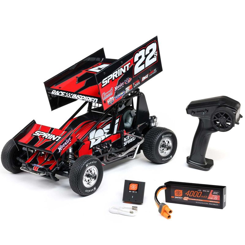 LOS-2359 LOSI 1/10 22S Sprint 2WD Brushless RTR (Battery &amp; Charger Included), Red