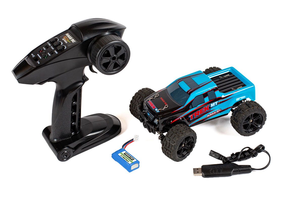 RGRC2501 RAGE Mini Trek MT 1/24 RTR Monster Truck - Black/Blue