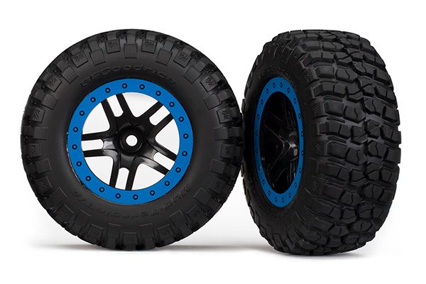 5883A SCT Black &amp; Blue Wheels with BFGoodrich Tires (2)