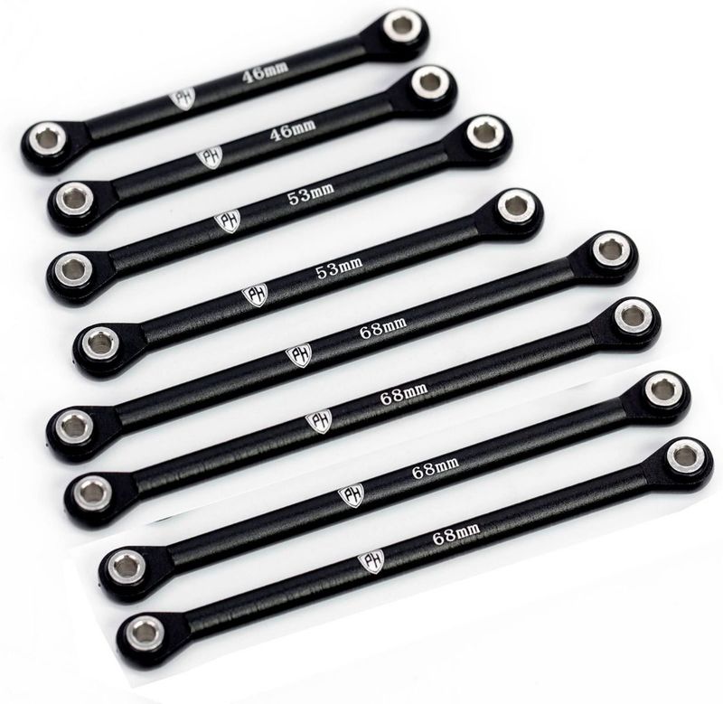 PHBTRX589BLACK Aluminum Suspension Link Set, for Traxxas TRX-4M, Black