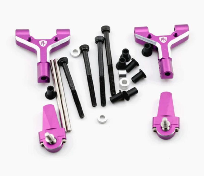 PHB7028PURPLE Aluminum Adjustable Front Lower Arms, Purple, for MST RMX 2.5 / 2.0