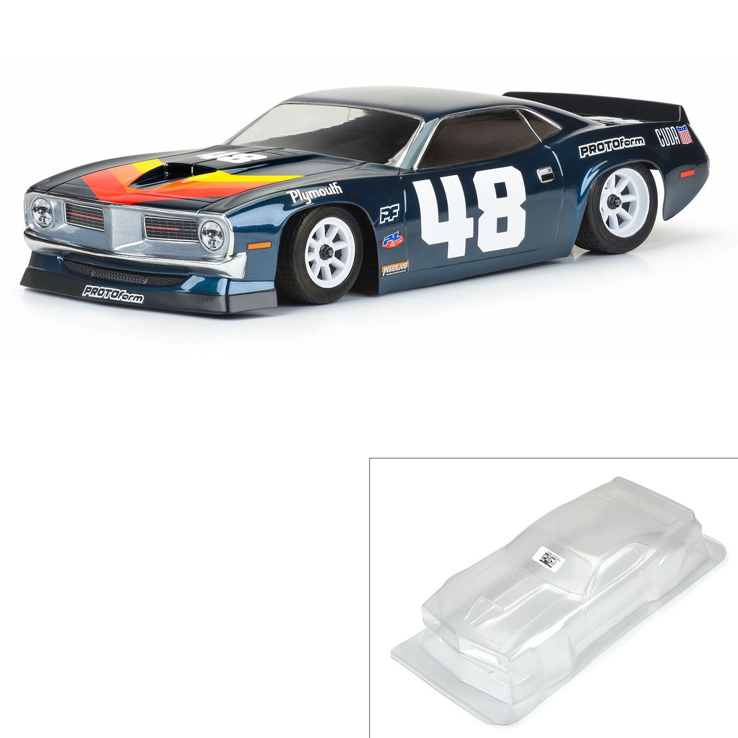 PRM159400 1/10 1970 Plymouth Barracuda Clear Body: Vintage Trans-Am
