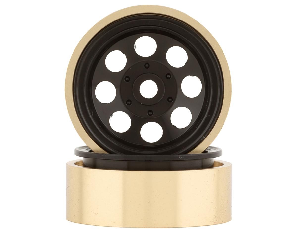 SSD00506 SSD RC 1.0” Aluminum/Brass 8 Hole Beadlock Wheels (Black) (2) (24g)