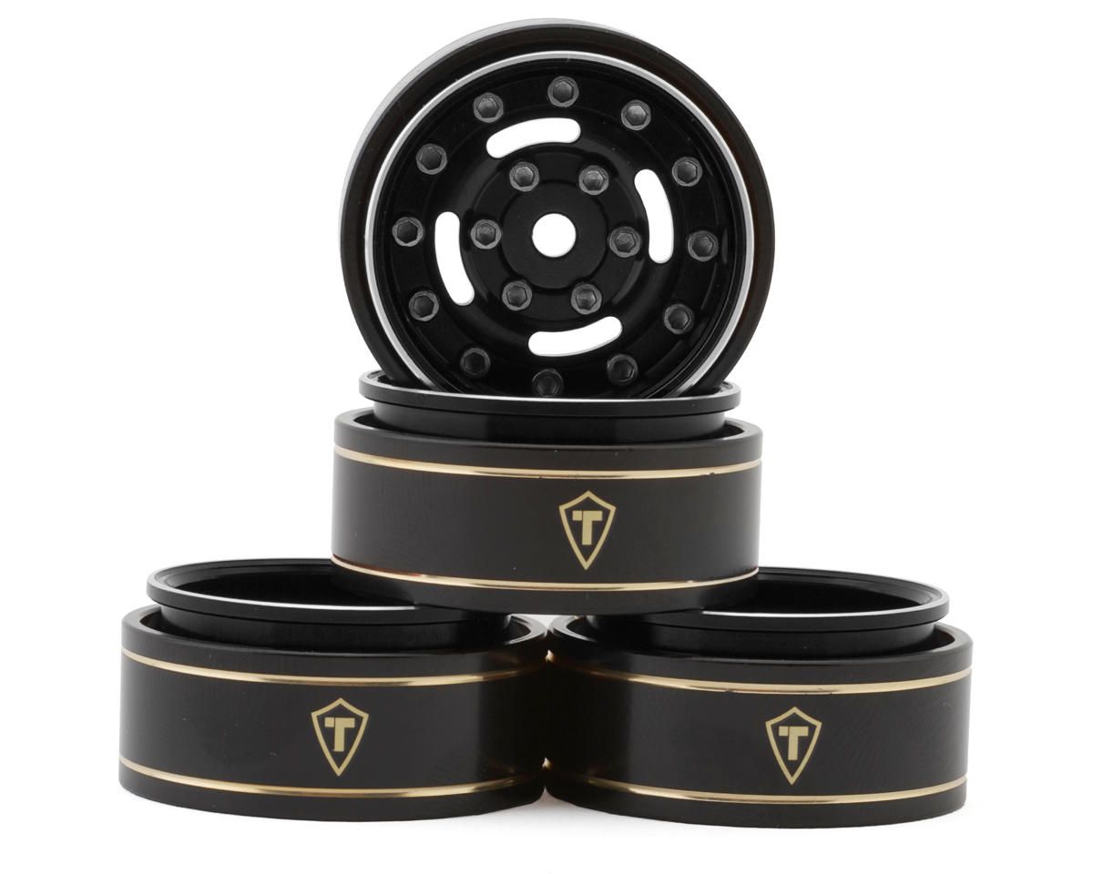 TLHTSCX24-235 Treal Hobby Type F 1.0&quot; Deep Dish Beadlock Wheels (Black) (4) (22.7g)