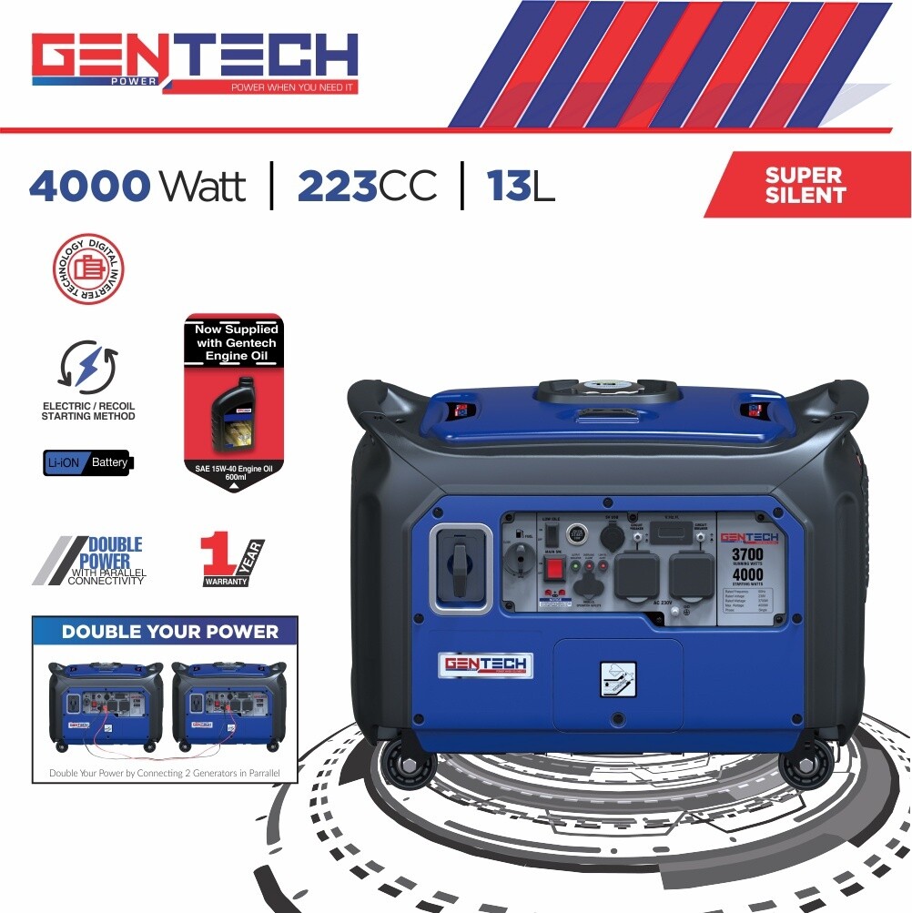 Gentech GP4000iS Pure Sine Wave Inverter Generator