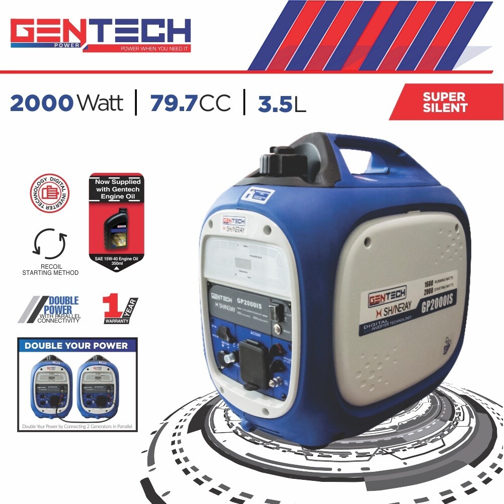Gentech GP2000iS Pure Sine Wave Inverter Generator