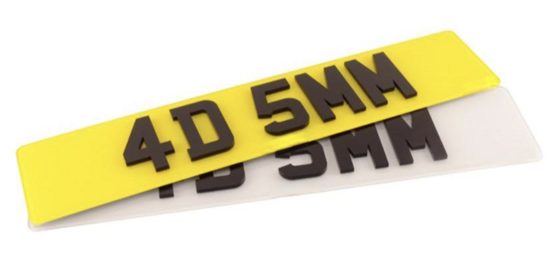 PREMIUM 4D 5mm ACRYLIC FRONT NUMBER PLATE FRONT & REAR