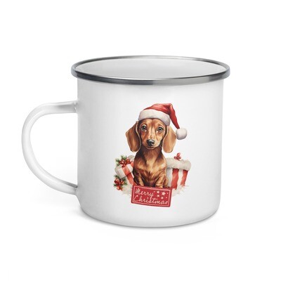 Red Dapple Christmas Enamel Mug