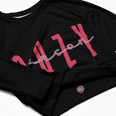 Black CozySeason Chic: Athletic Long-Sleeve Crop Top