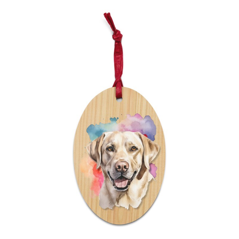 Yellow Labrador Wooden Oval Magnet/Ornament Combo