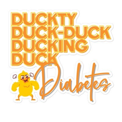 Orange Zesty Duckty Duck Sticker - Diabetes Awareness Sass