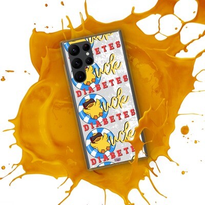 Quack the Code: Stylish Grey Splatter Duck Diabetes Samsung® Phone Case