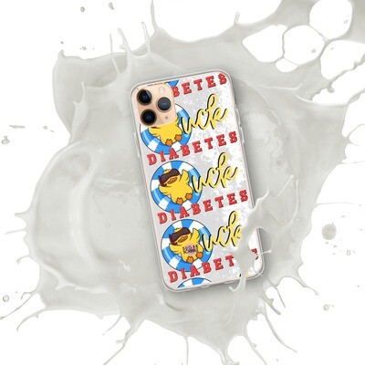 Quack the Code: Stylish Grey Splatter Duck Diabetes iPhone® Case
