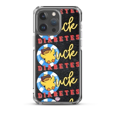 Quack the Code: Stylish Black Splatter Duck Diabetes iPhone® Case
