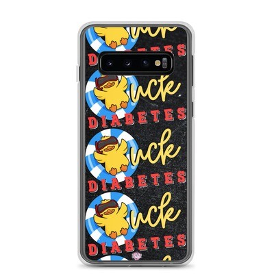 Quack the Code: Stylish Black Splatter Duck Diabetes Samsung® Phone Case