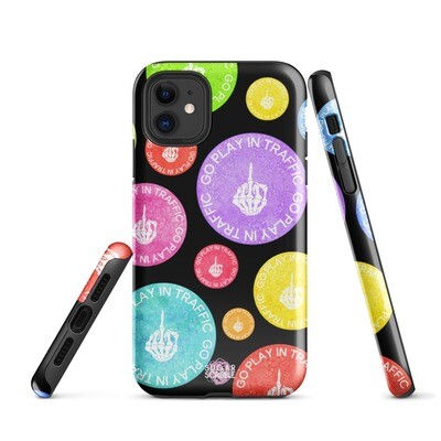 Colorful Savage Alert Black &#39;Go Play in Traffic&#39; Tough iPhone® Case
