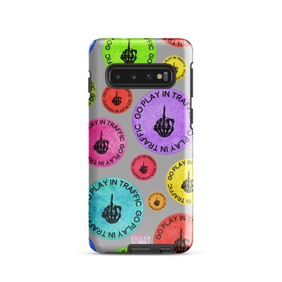 Colorful Savage Alert Grey &#39;Go Play in Traffic&#39; Tough Case for Samsung®
