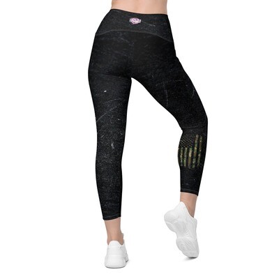 Chic Camo Accent: Trendy Women&#39;s Athletic Pocketed Leggings