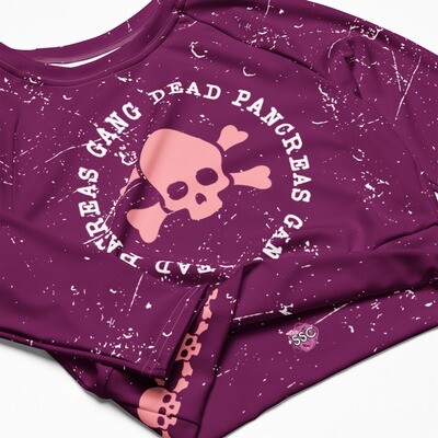 Sweet Rebellion Dead Pancreas Gang Women&#39;s Athletic Long-Sleeve Crop Top