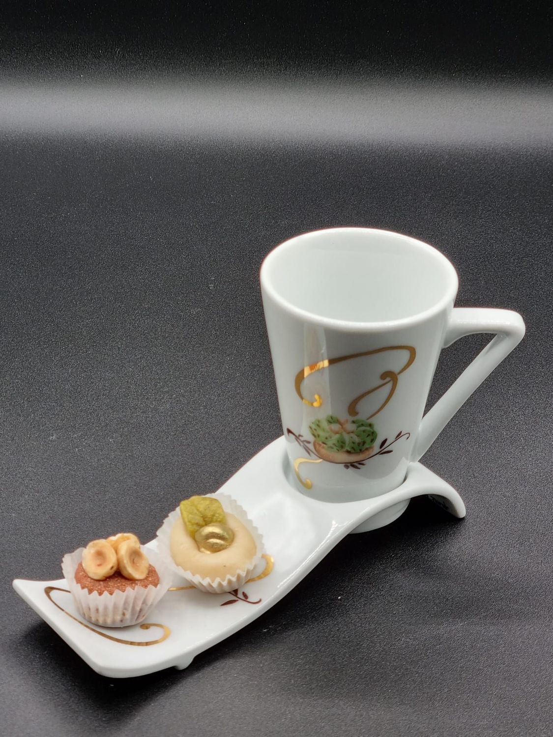 Tasse + dessous de tasse spirale